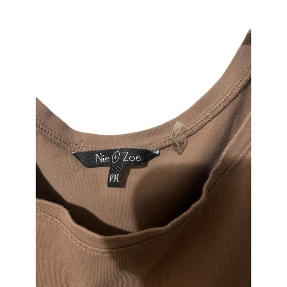 NIC+ZOE Light Brown Cotton Blend Perfect Tank w/Scoop Neck - Picture 3 of 6